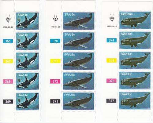 SWA - SACC 347 - 352 Whales control block mint set - as per scan