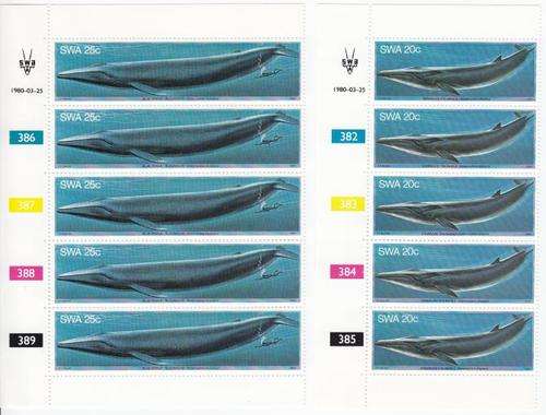 SWA - SACC 347 - 352 Control Strips of 5 - Mint Set Plus used set - as per scan