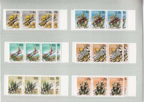 SWA - SACC 333-338 Double Set of mint strips of 3 Plus block of 6 - as per scan