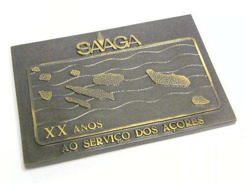 SAAGA - Acoreana Gas Storage Company 1988 Medallion/Plaque for service to the Azores - as per photo