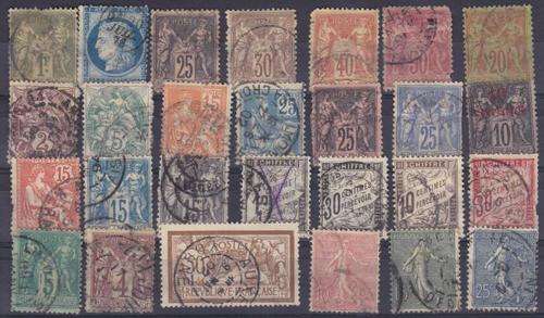 Lot of 27 Early French Stamps - Most pre 1900 - as per scan