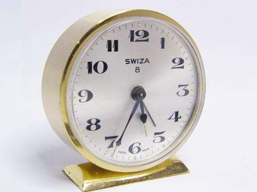 Swiza 8 day Swiss Travelling Clock in Travel Leather Case - as per photo