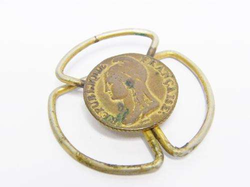 Vintage Scarf Clip with French Coin - as per photo