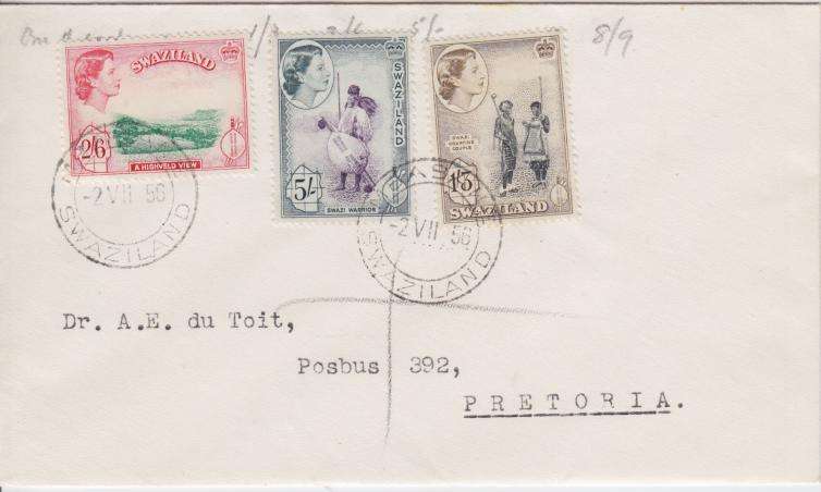 Gibbons 60, 61, 62 on FDC - 2 July 1956 - as per scan