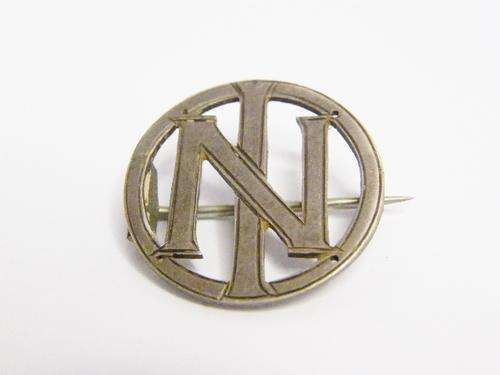 Silver Handmade Brooch with Letters NI - as per photo
