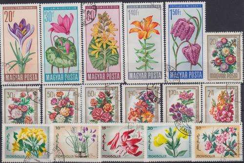 Lot of 17 Hungary and Mongolia Stamps - as per scan