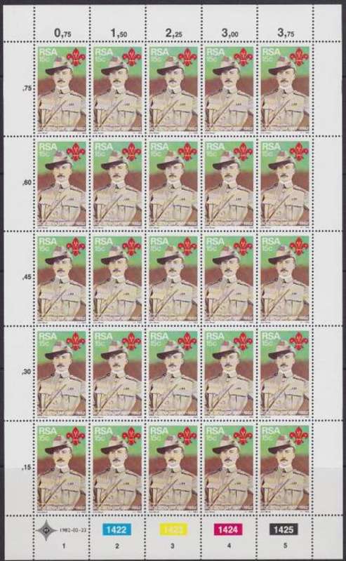 SACC 508 Full Mint Sheet - Baden-Powell - as per scan