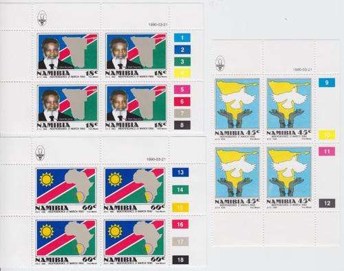 Namibia SACC 1-3 Set of 4 Control Blocks - Independence Issue - as per scan