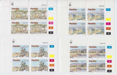 Namibia 4-7 - Set of control blocks - Namibian Sights - as per scan