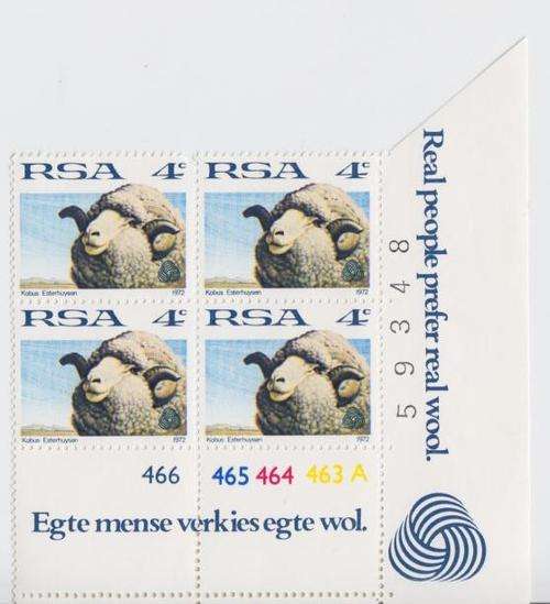 SACC 322 & 323 Control Blocks Set - A & B Blocks - 4 & 15 cent stamps - as per scan