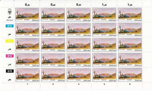 SWA - SACC 407-410 - Set of Full Sheets - Mint - Mountains of SWA - as per scan