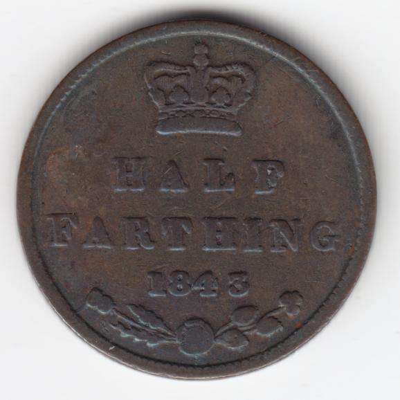 1843 Great Britain Half Farthing - as per scan