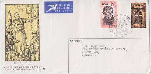 FDC no 6 450th Anniversary of Reformation - as per scan