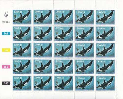 SWA - SACC 347-352 Full Sheet mint set - Whales - as per scan