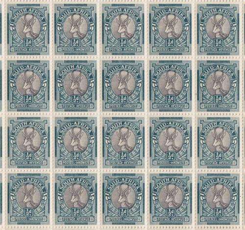 SACC 113 Full Mint Sheet with 240 Stamps - Cylinder . 7031, as per scan