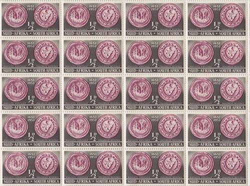 SACC 135 - Full Sheet of 120 Stamps,Loose perforations on one line but not through side, as per scan