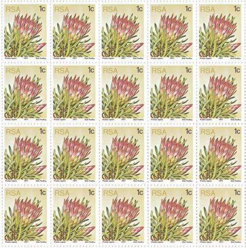 SACC 418 - Protea 1 cent Full Sheet 723-724-725-726-722A - as per scan
