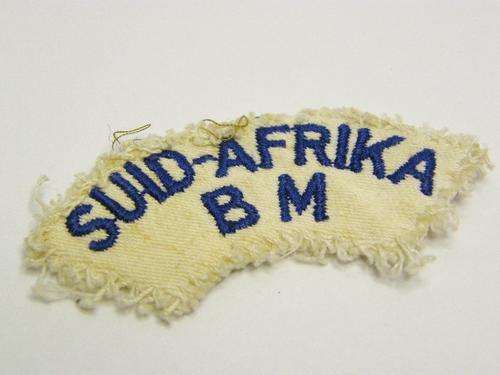 SA Navy Active Citizen Force Cloth Shoulder Title. Worn in the early 1970`s, Afrikaans, as per photo
