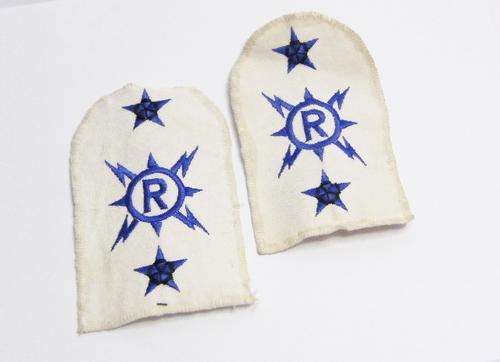 Pair of SA Navy Radio Fitter Cloth Badges - as per photo