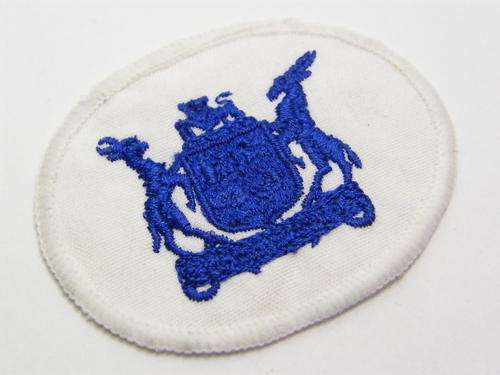 SA Navy Warrant Officer Class 2 Rank Badge worn on blue workshift - as per photo
