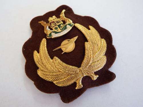 SA Railway Transport Service Brown Felt Padded Official`s Cap Badge - as per photo