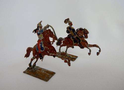 Pair of Lead Soldiers on Horses - Painted - as per photo