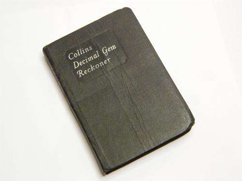 Collins Decimal Gem Reckoner Pocket Book - as per photo