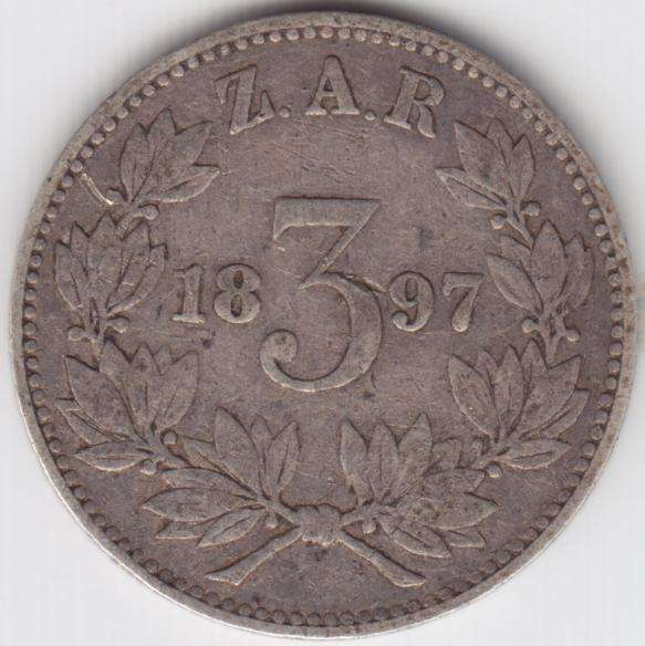 1897 ZAR Kruger 3d Tickey - as per scan