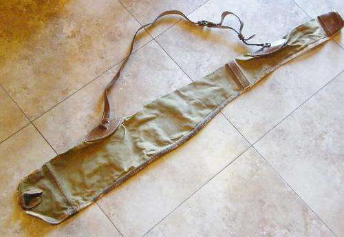 Old Type 303 Rifle Canvas bag with Leather Straps - slightly damaged - as per photo