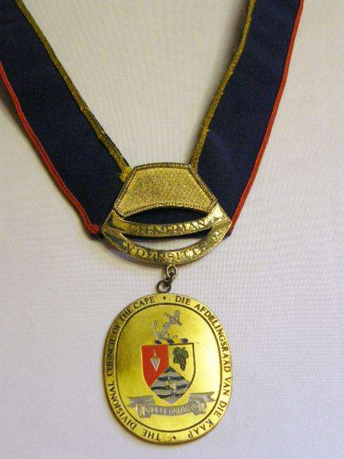 The Divisional Council of the Cape - Chairman`s neck medal and ribbon - as per photo