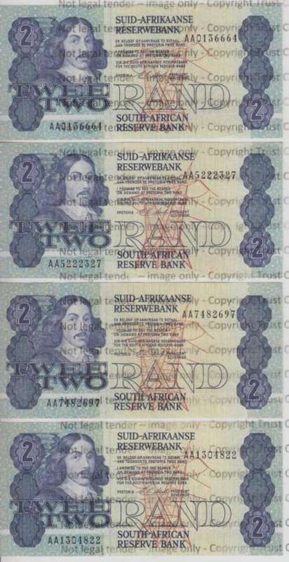 CL Stals First Issue - 4 x R2 notes AA - Uncirculated - as per photo