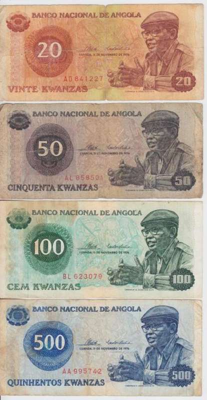 Lot of 8 Angola Notes - as per scan