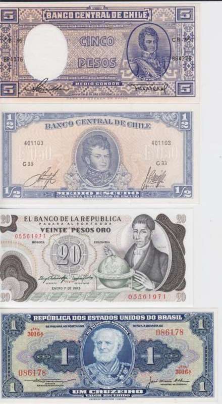 Lot of 20 World Banknotes - as per photo