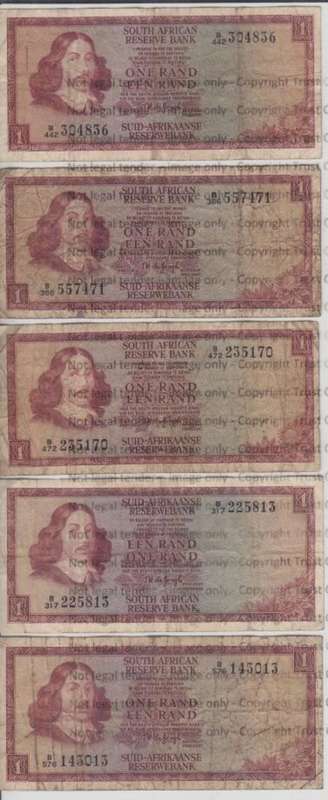 Lot of 20 Old SA R1 & R2 Banknotes - as per photo