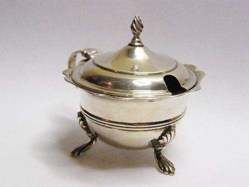 Hallmarked Silver Mustard Pot, Original Glass inner included - as per photo