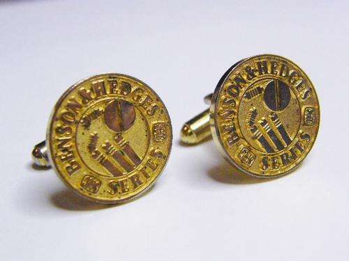 24kt Gold Plated Benson & Hedges Series Cricket Cufflinks - as per photo