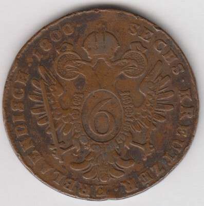 1800 Austria 6 kreutzer - B ( Kremnica ) Mint - a VF - as per photo