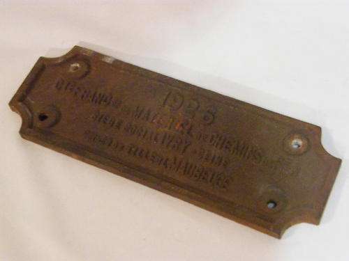 1926 French Railway Plate " Material of Railway Head Office Ivry-sur-Seine " - as per photo