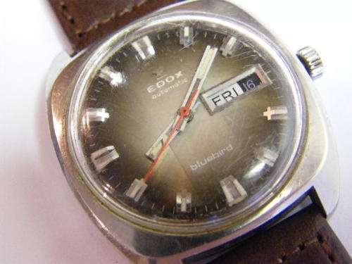 EDOX Automatic Bluebird Mens wristwatch with leather strap - working - as per photo