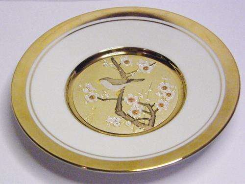 EARLY SPRING Japanese Floral Calendar Chokin Plate - 1983 Japan - as per photo