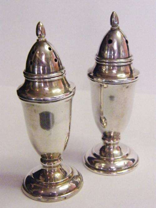 Pair of Sterling Silver Salt & Pepper Holders, weighs 39.5 grams - as per photo