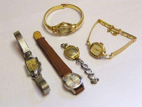 Lot of 5 mechanical Ladies Watches for Spares - Not Working - as per photo