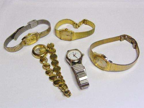 Lot of 5 Ladies Watches for Spares  - Not working - as per photo