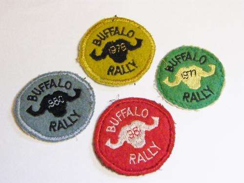 Lot of 4 Vintage Buffalo Rally Cloth Patches - 1977, 1978, 1980 & 1981 - as per photo