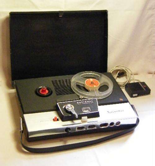 Vintage National All Transistor tape recorder with microphone - not sure if working, as per photo