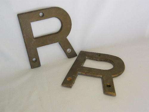 Rhodesian Railways ' RR ' Cab side Letters Brass Plate - as per photo
