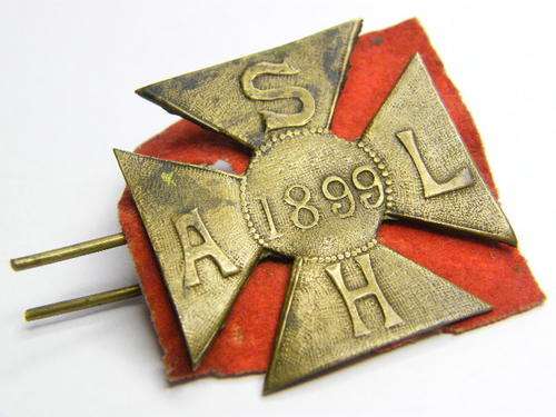 RARE Boer War South African Light Horse Slouch hat badge - sheet brass type (1899-1902) as per photo