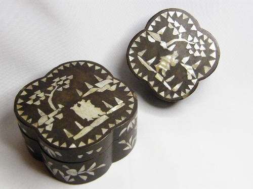 Pair of Chinese Vintage Boxes with Mother-of-Pearl inlays - as per photo