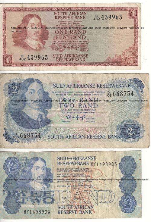 Lot of 6 Old SA Banknotes - as per scan