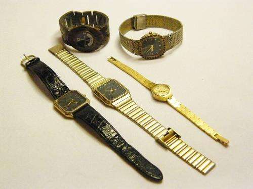 Lot of 5 Old ladies watches for parts - including Delfin Edox - none working - ON SALE